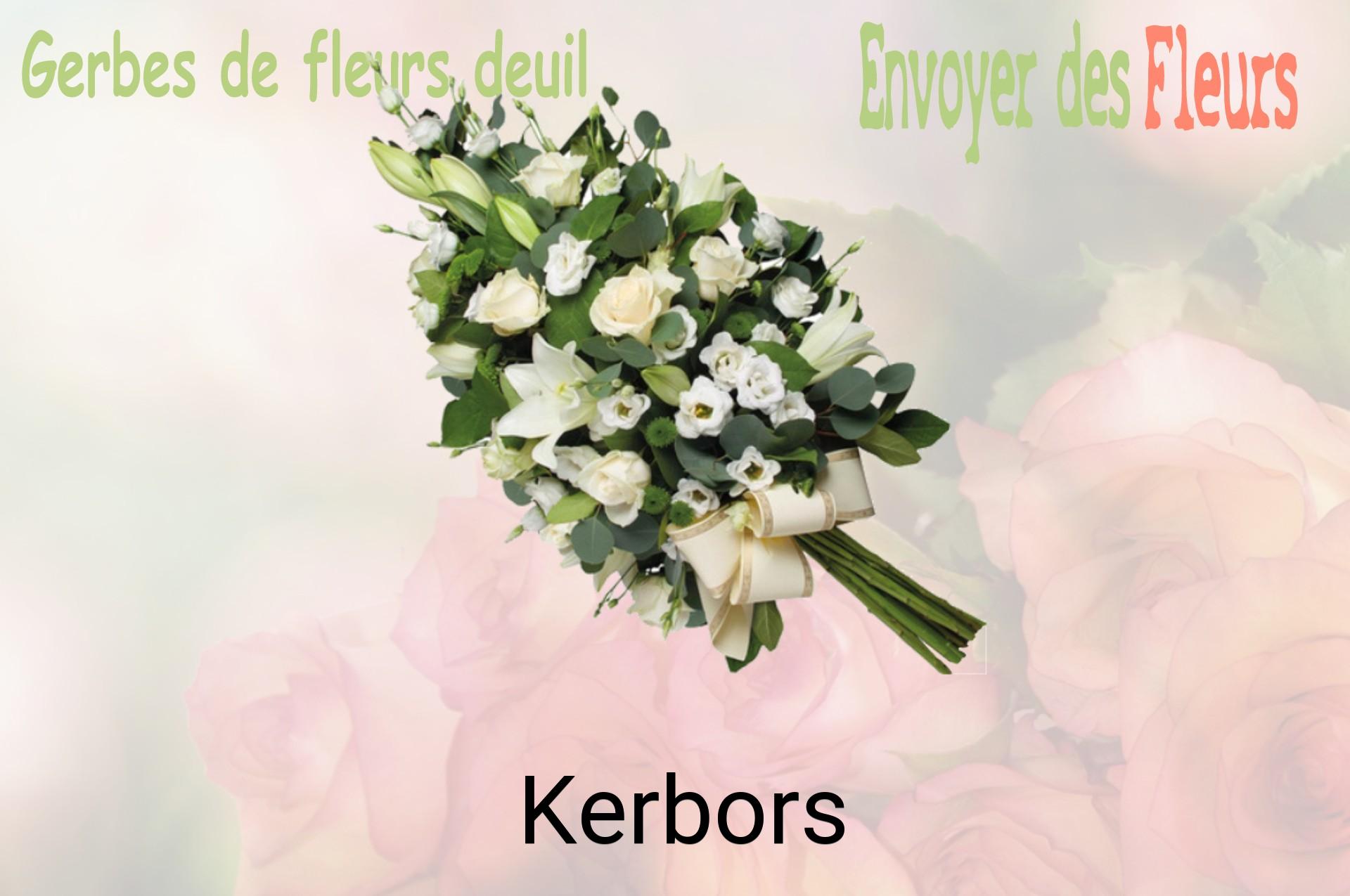 Gerbe de fleurs de deuil livrée à Kerbors